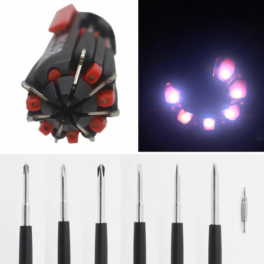 Screwdriver Set with LED Flashlight