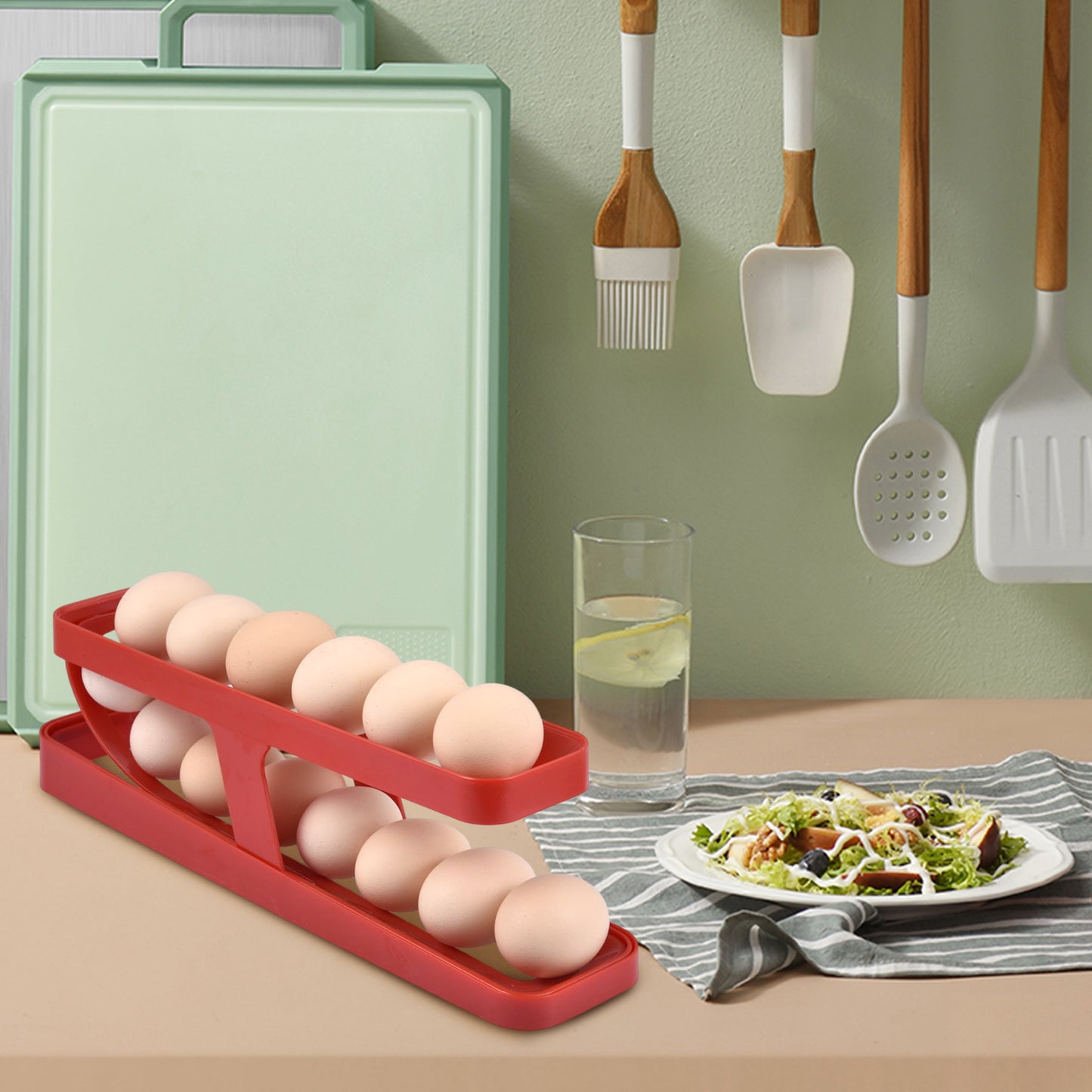 Automatic Scrolling Egg Rack Holder